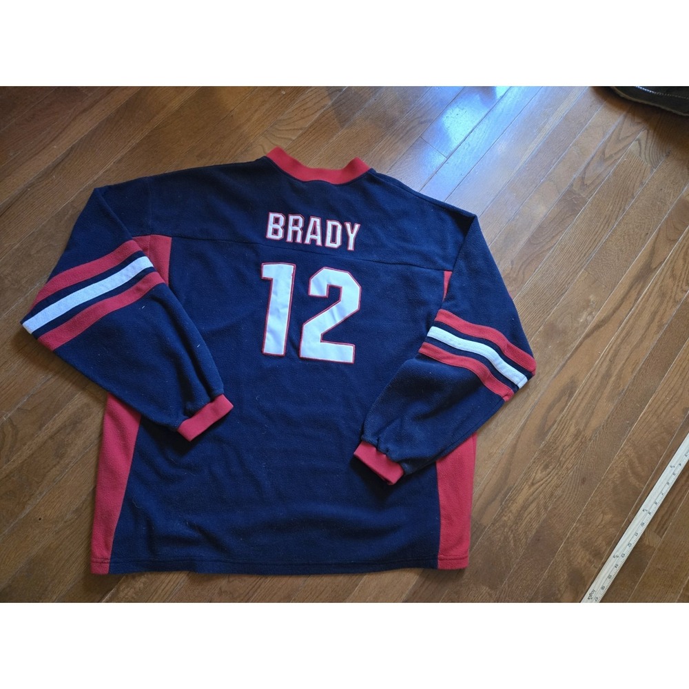 VINTAGE NFL NEW ENGLAND PATRIOTS TOM BRADY JERSEY FLEECE SWEATSHIRT SIZE XL - Picture 5 of 6